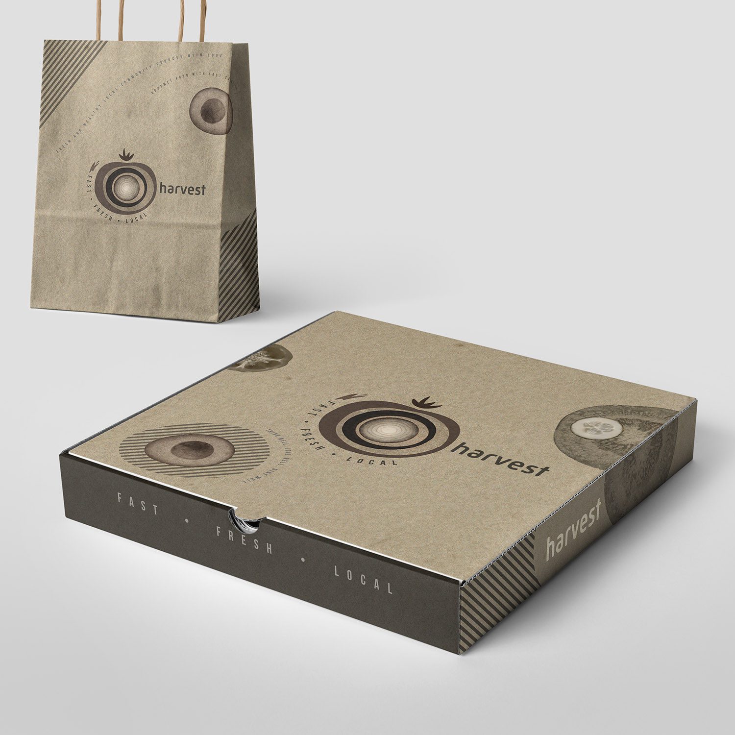 ip Harvest restaurant logo PackageDesign mockup by design direction