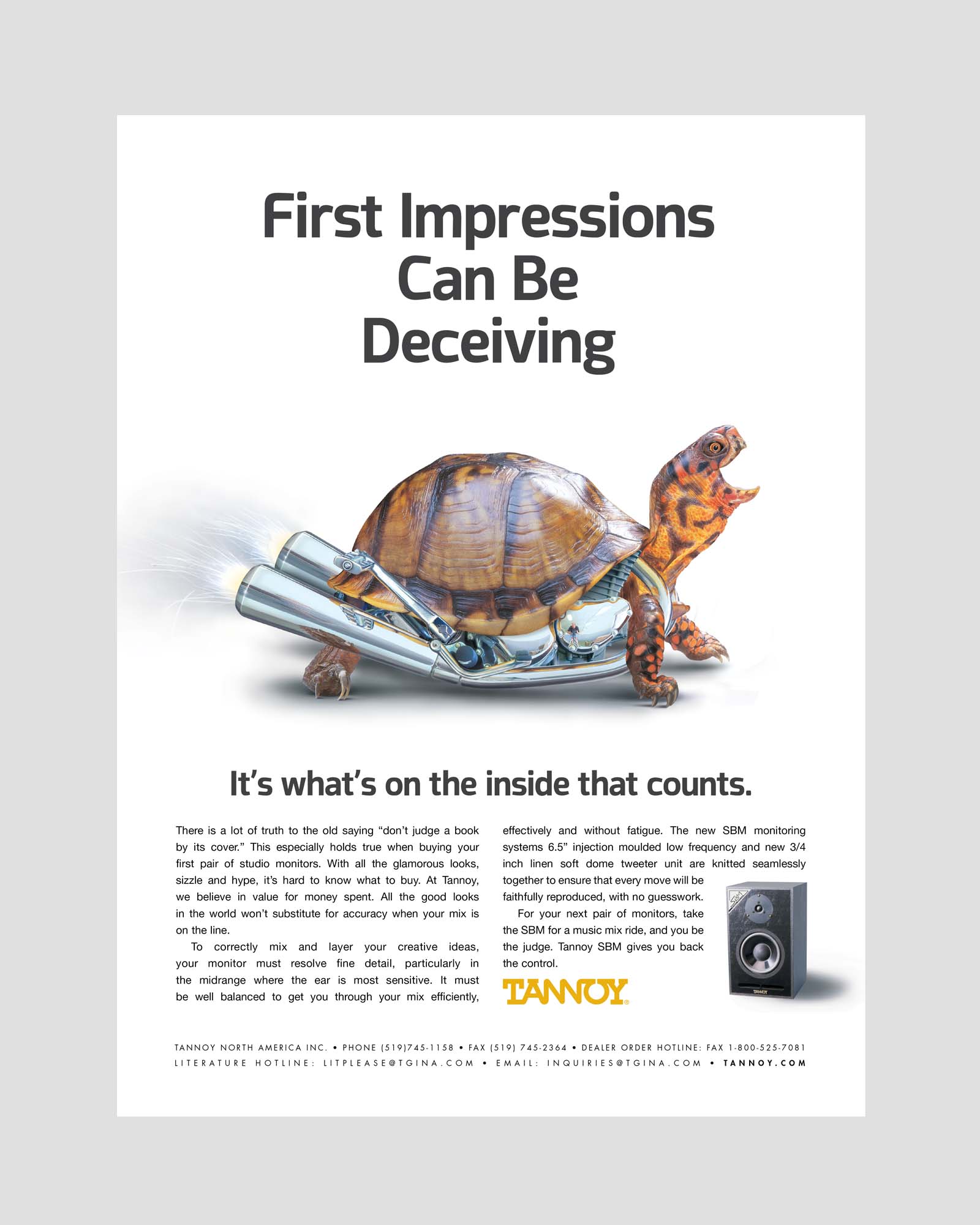 ip Tannoy first impressions can be decieving Advertisement and photography by Design Direction llc Clark Most